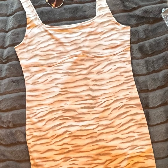 Taupe/ Cream Knit Body Con Dress - Picture 3 of 5